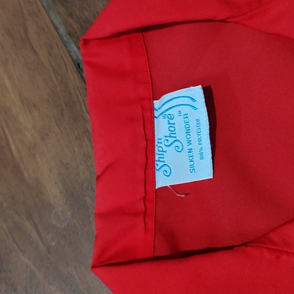 Ship n shore pink button down blouse pocket - Picture 2 of 4